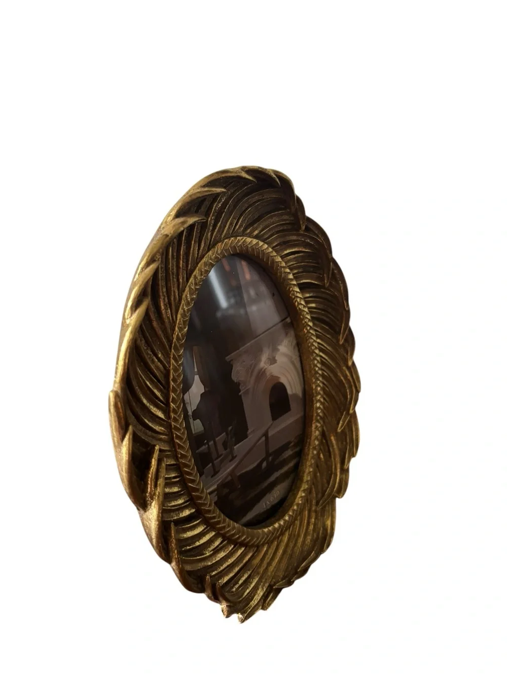 4X6 gold resin textured layered feather ornate oval vintage home decor frame